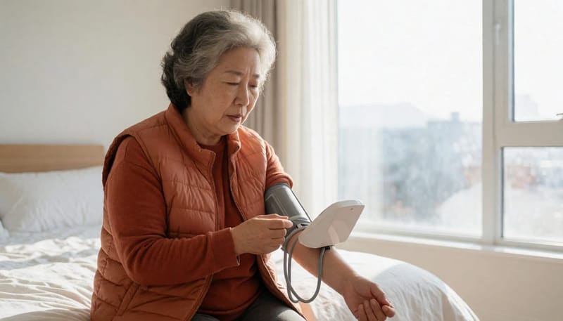 기립성 저혈압은 아침에 일어날 때 혈압 변화로 어지럼증을 유발할 수 있습니다.
