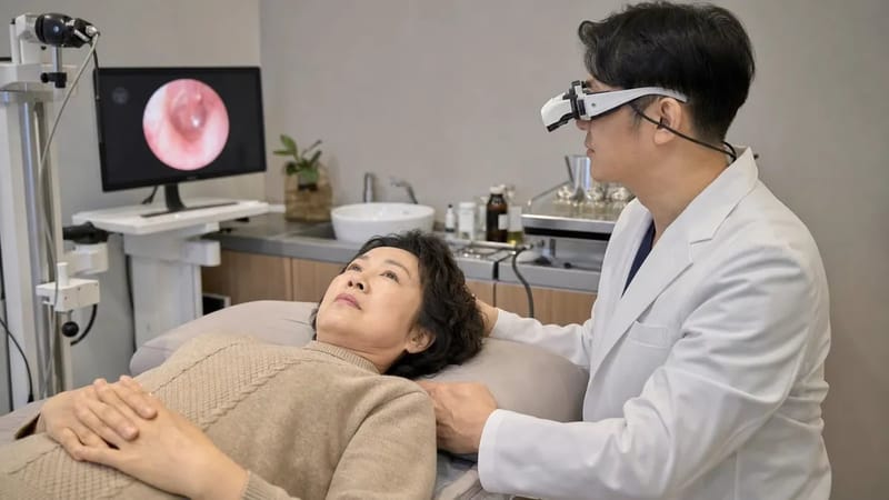 안진검사에서는 특수 고글로 눈의 움직임을 관찰합니다