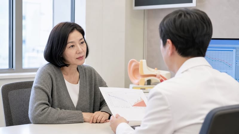 검사 결과를 바탕으로 치료 방향을 상담하는 과정입니다