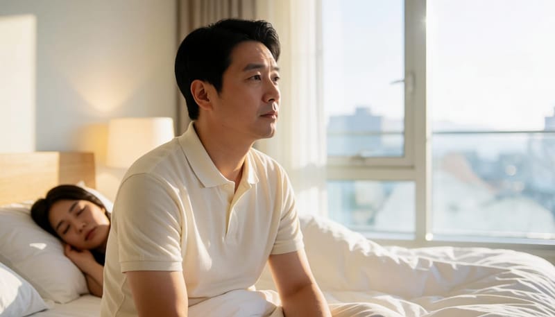 코골이가 반복되면 기도가 좁아지고 있다는 신호일 수 있습니다.