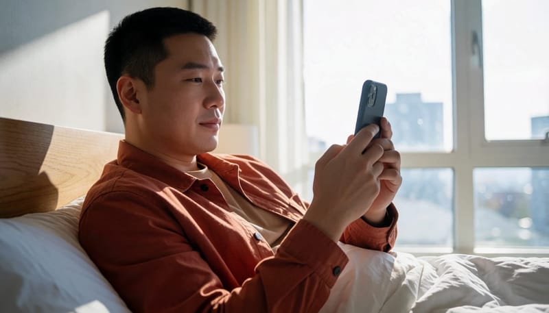 잠들기 전 화면을 오래 보는 습관은 멜라토닌 분비를 늦출 수 있습니다.