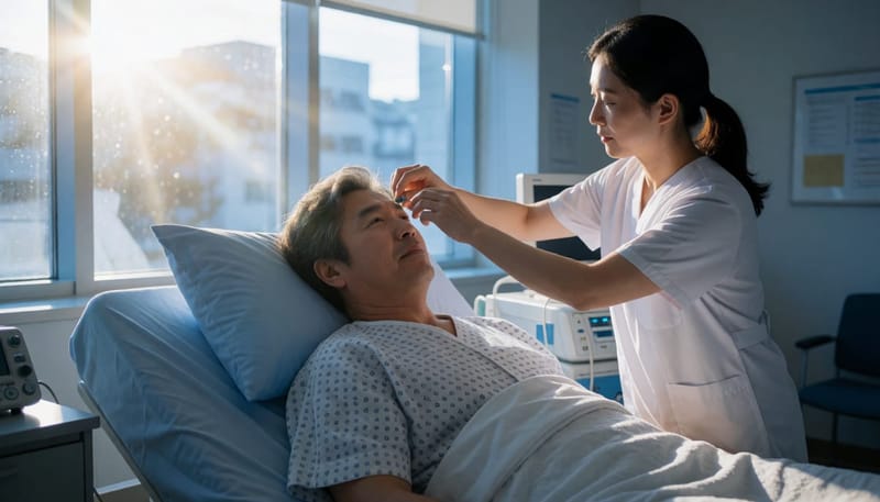 수면다원검사는 전극을 부착한 채로 하룻밤을 자며 수면 상태를 기록하는 방식으로 진행됩니다.