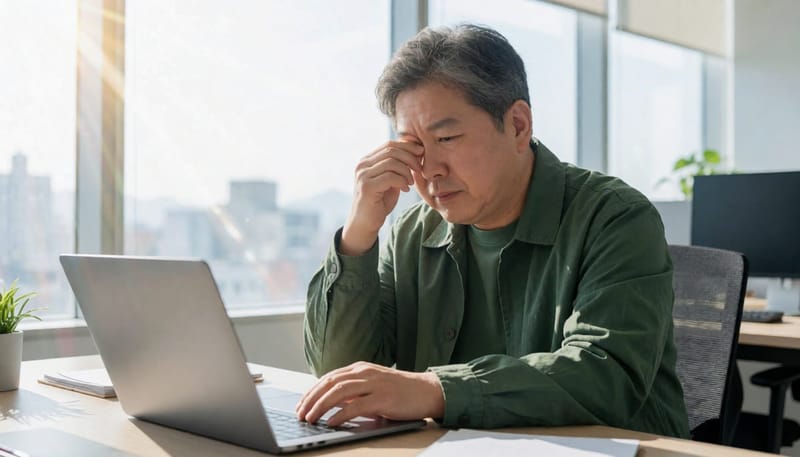 낮 동안 쏟아지는 졸림과 집중력 저하는 수면무호흡증의 대표적인 신호입니다.