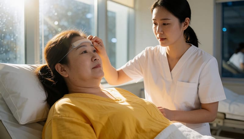 수면다원검사는 하룻밤 동안 호흡과 산소포화도 등을 함께 기록하는 검사입니다.