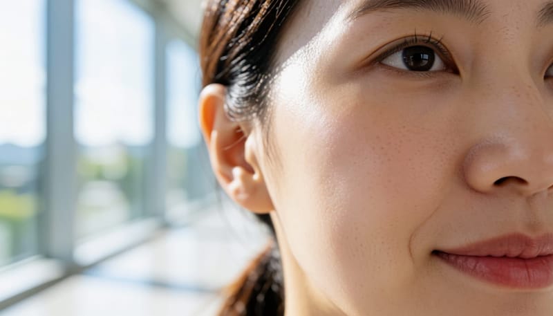 하얗게 각질이 일어난 피부 표면 클로즈업