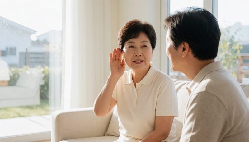 대화 중 되묻는 일이 잦아졌다면 청력 변화의 신호일 수 있습니다.