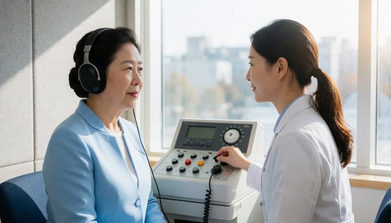 순음청력검사와 이명도검사로 치료 방향을 확인하는 과정
