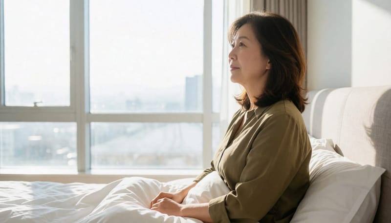 자리에서 일어나다 순간적으로 어지럼을 느끼는 모습