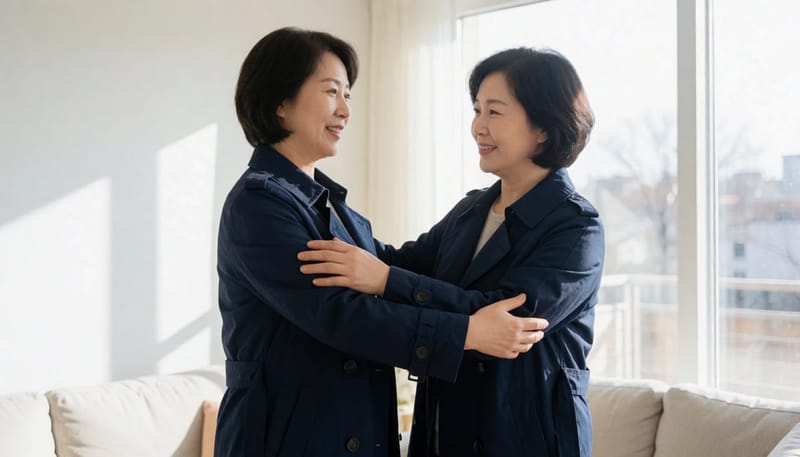 회복 이후 균형 감각을 조심스럽게 확인하는 모습