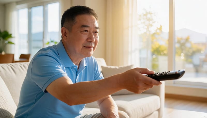텔레비전 볼륨을 반복해서 높이는 모습은 난청의 흔한 초기 신호입니다.