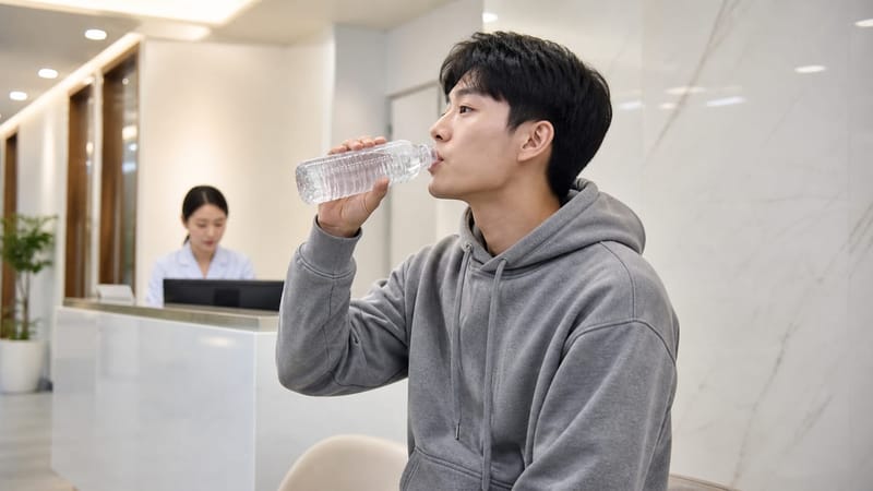 스스로 물을 마실 수 있는 상태라면 경구 섭취가 먼저 권장됩니다.