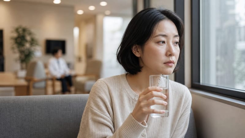 피로가 며칠째 이어지는지 스스로 점검해보는 모습입니다