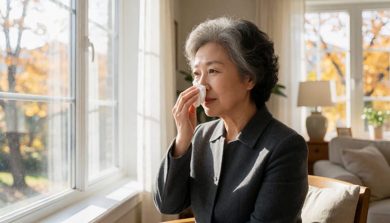 환절기 기온차가 커지면 고령층에서도 코막힘과 맑은 콧물이 자주 나타납니다