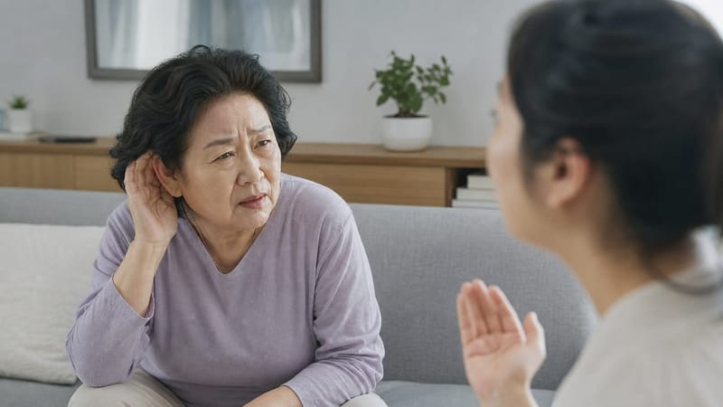 이경 검사로 외이도와 고막 상태를 먼저 살피는 과정