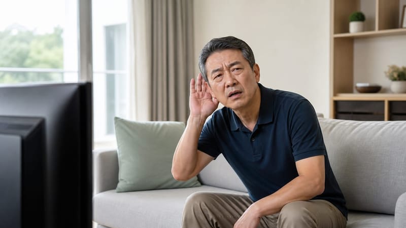 조용한 환경에서 대화나 TV 소리를 놓치는 일이 잦아졌다면 청력 변화의 신호일 수 있습니다.