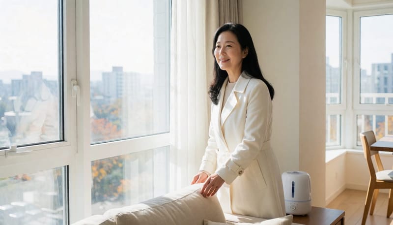 건조한 환절기 실내에서는 습도 관리가 어지럼증 예방에 도움이 됩니다.