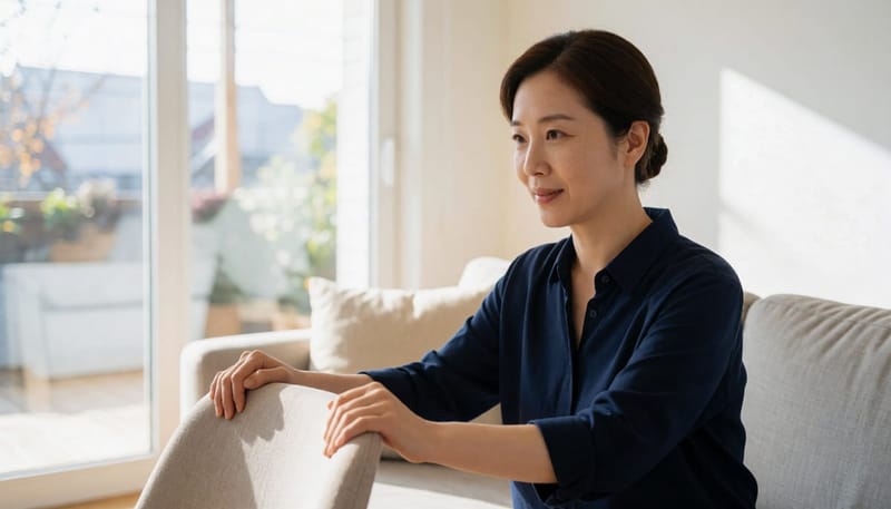 갑자기 눈앞이 핑 도는 어지럼증을 경험하는 모습