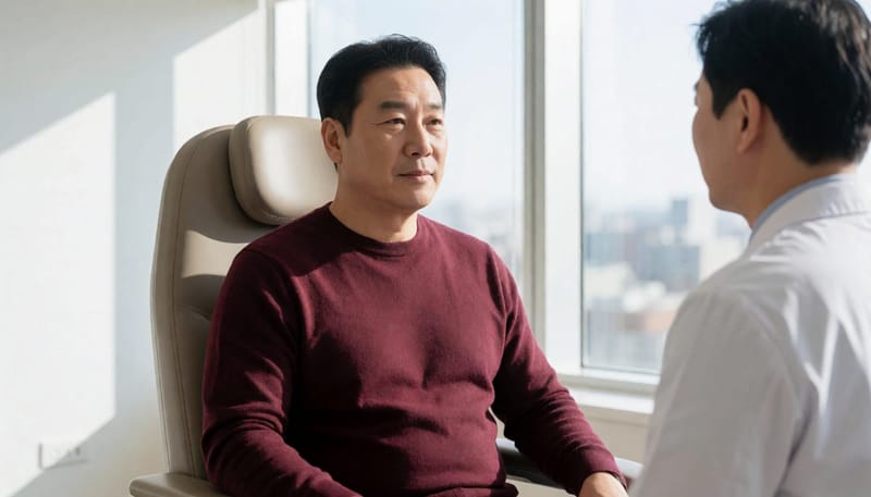 두부충동검사로 전정기능을 평가하는 모습