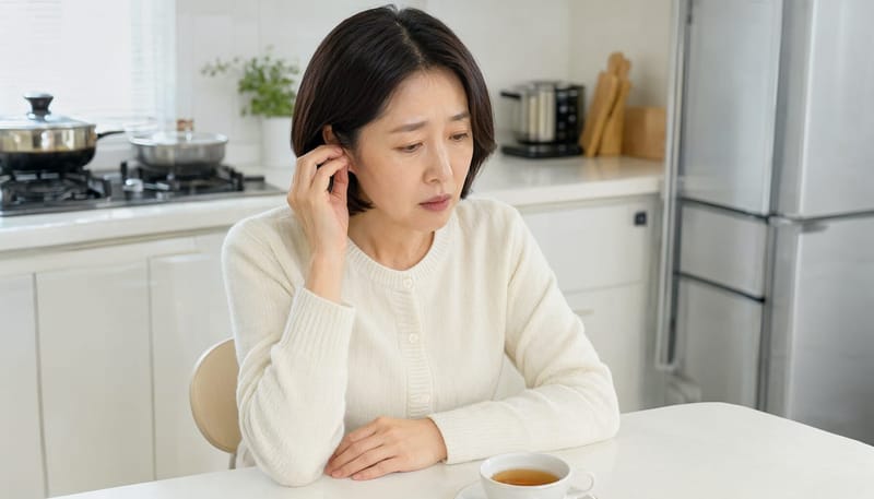 이명이 지속되면 수면과 집중력에도 영향을 줄 수 있습니다.