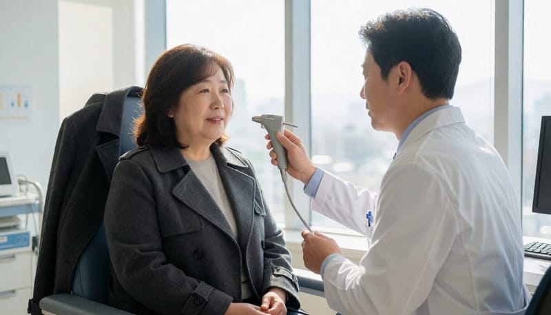 후두내시경 검사로 점막 상태와 염증 정도를 직접 확인할 수 있습니다.
