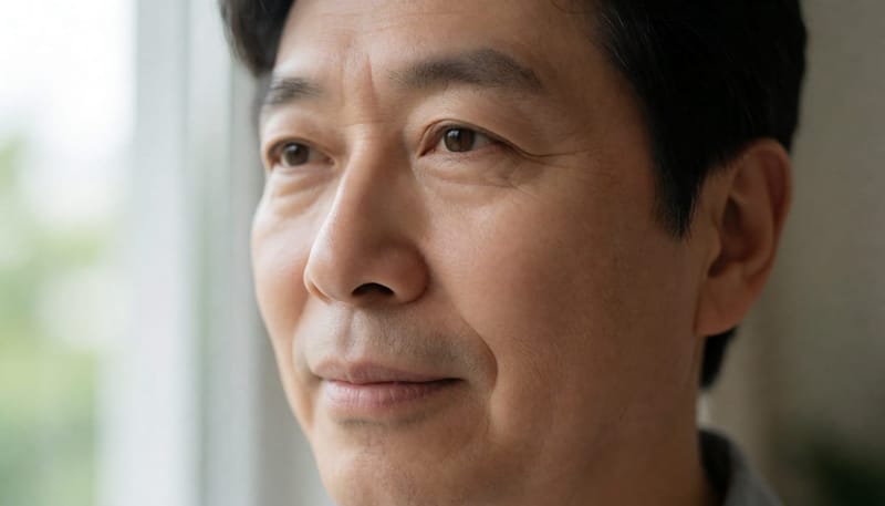 시간이 지나며 붉은색이 옅은 황록색으로 변해가는 눈 흰자위 클로즈업