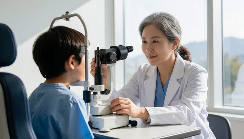 조절마비 굴절검사는 안과에서 소아근시를 확인할 때 흔히 사용하는 검사 방법입니다.