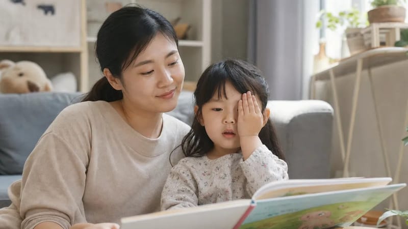 가정에서도 한쪽 눈을 잠깐 가려보는 것만으로 간단한 신호를 관찰할 수 있습니다