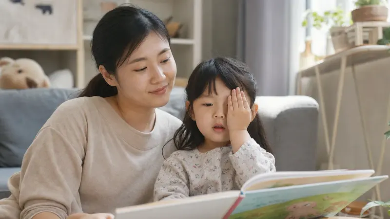 가정에서도 한쪽 눈을 잠깐 가려보는 것만으로 간단한 신호를 관찰할 수 있습니다