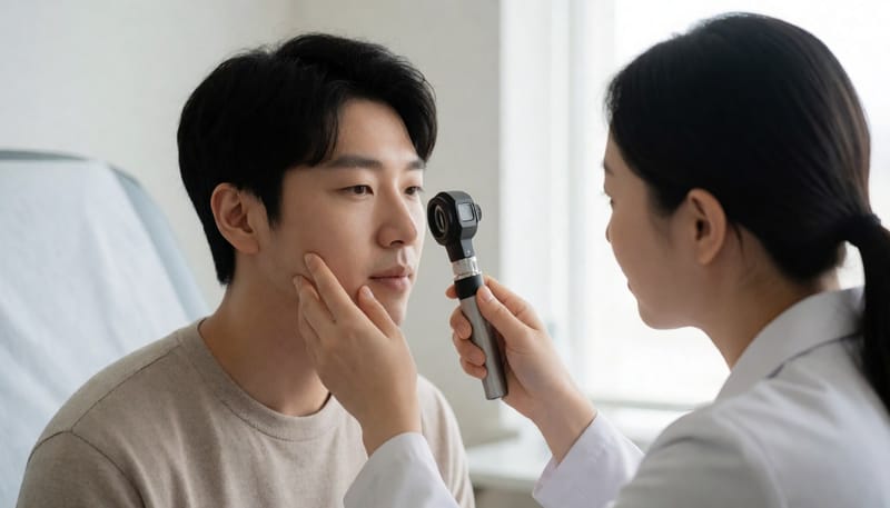 얼굴에 좁쌀 같은 게 갑자기 번졌어요, 확대경 검사로 보는 원인