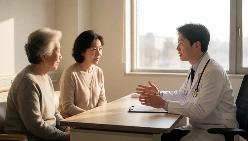 환자와 상담하는 의사, 환자 맞춤형 관리 방안을 설명하는 장면