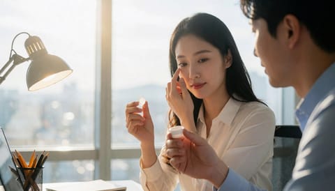 렌즈를 빼면 눈꺼풀 안쪽이 오돌토돌 거슬려요, 환절기 신호일까요