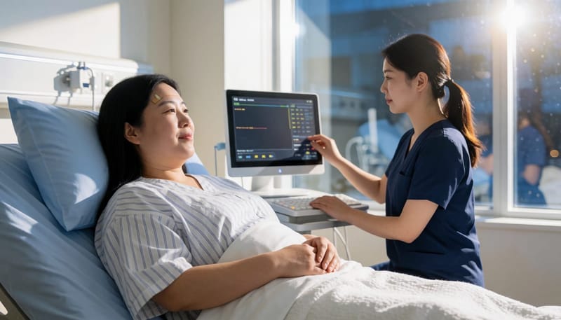 수면다원검사는 하룻밤 동안 뇌파부터 산소포화도까지 여러 채널을 함께 기록합니다.