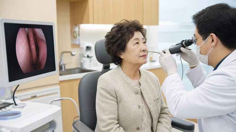 코막힘이나 비중격 변형 같은 구조적 원인은 비강 내시경으로 확인합니다.