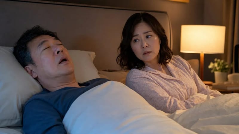 코골이가 심할 때는 가족이 무호흡 장면을 먼저 목격하는 경우가 많습니다.