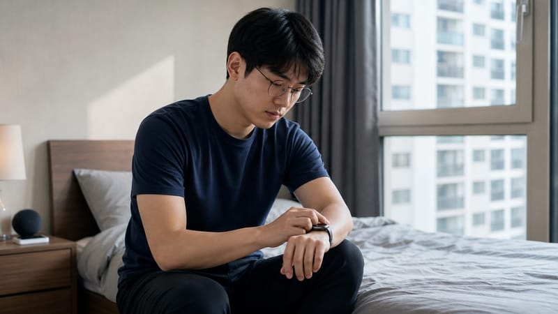 손목시계형 기기의 수면 점수만으로는 무호흡 여부를 정확히 판단하기 어렵습니다.