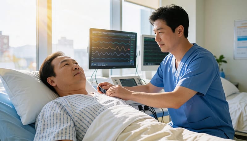 하룻밤 동안 뇌파와 호흡, 산소포화도 등 여러 센서 신호가 동시에 기록됩니다.