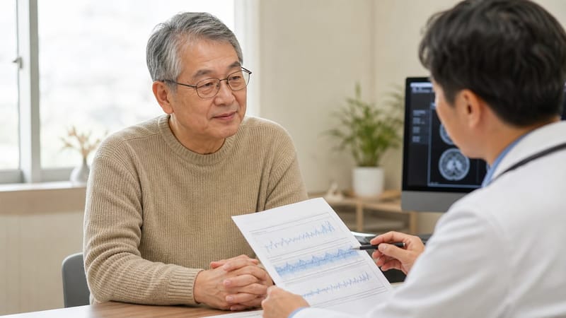 검사 결과지의 수치는 증상, 산소포화도, 동반 질환을 함께 살펴 해석합니다