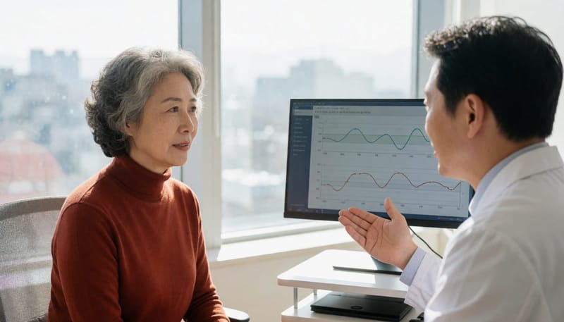 수면다원검사 결과를 상담받는 장면