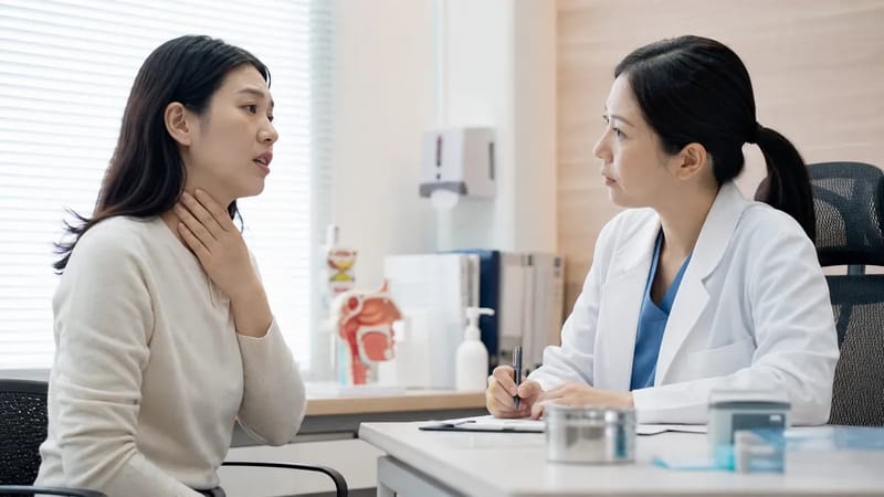 여러 신호가 겹칠 때 검사를 상담하기 위해 진료실을 찾은 모습입니다.