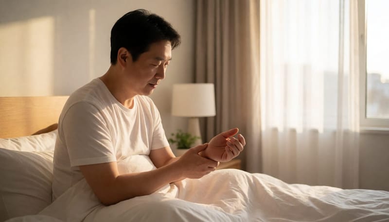 잠에서 깨어 손목 저려 마사지