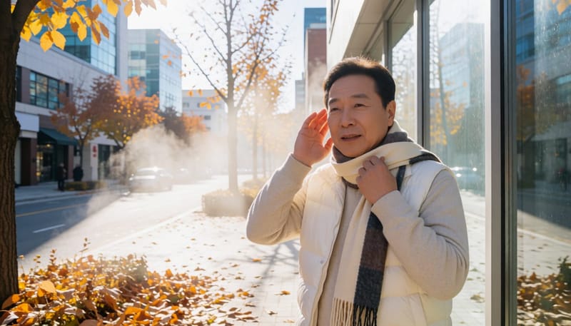 환절기 찬바람과 건조한 공기는 이관과 중이 점막을 자극할 수 있습니다