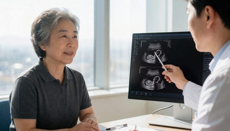 시술 후 추적 초음파는 부피 변화를 수치로 비교하는 과정입니다.