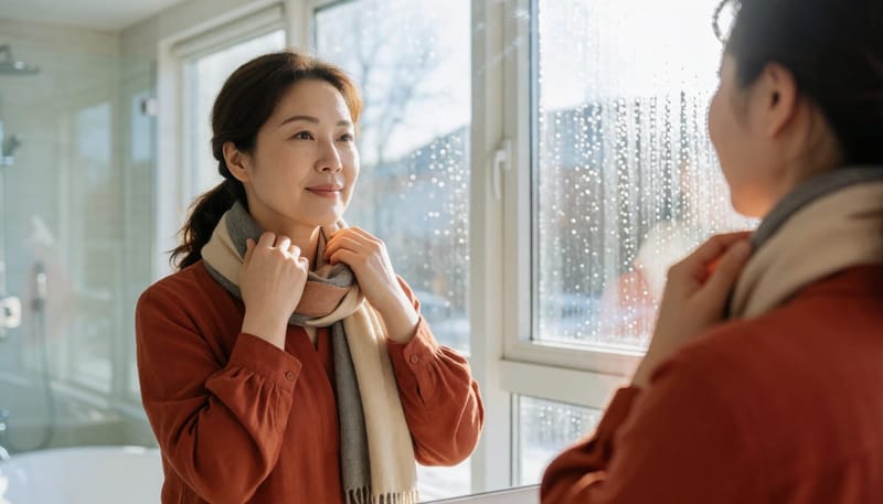 환절기 아침, 목 앞쪽 멍울을 처음 발견하게 되는 경우가 많습니다