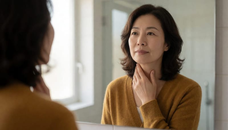 목 앞쪽 변화는 거울 앞에서 스스로 확인할 수 있는 첫 신호입니다.
