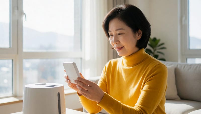 실내 습도와 온도를 수치로 확인하는 것이 코 점막 관리의 첫걸음입니다.