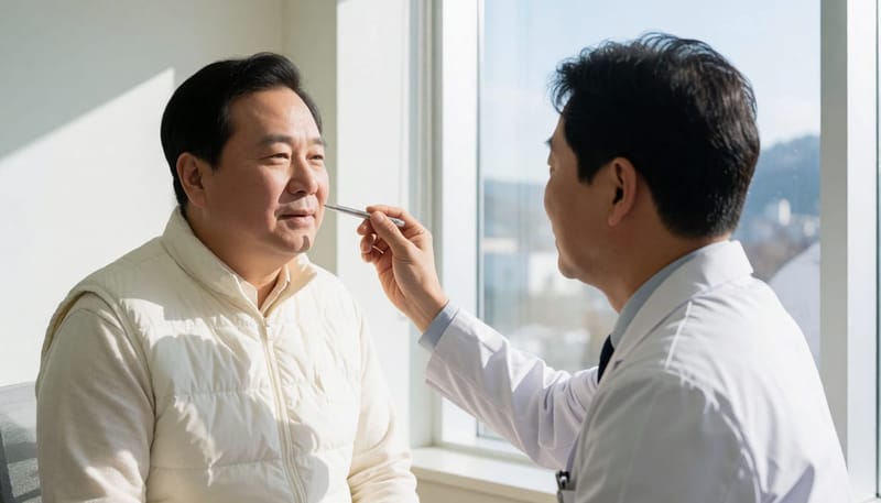 비강 내시경 검사는 국소 마취 후 5분 이내에 끝나는 경우가 많습니다