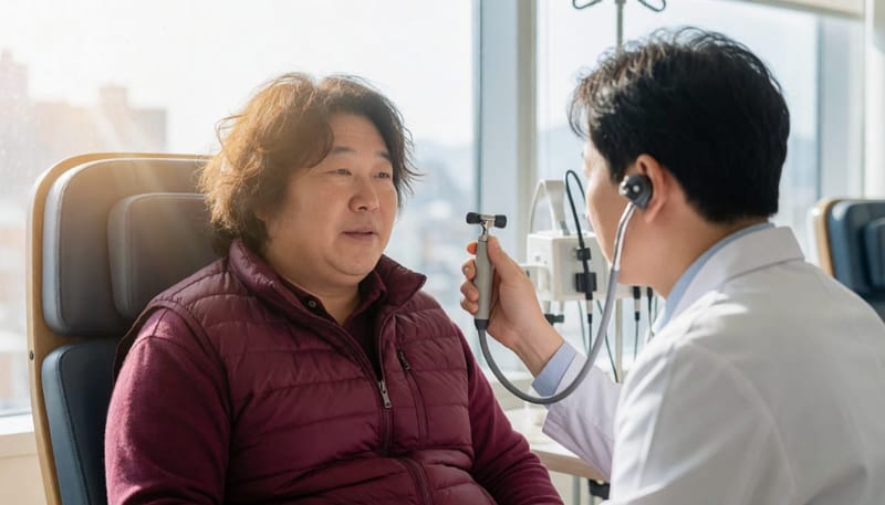 후두경 검사는 가느다란 내시경으로 성대와 후두 점막을 직접 확인하는 방식입니다