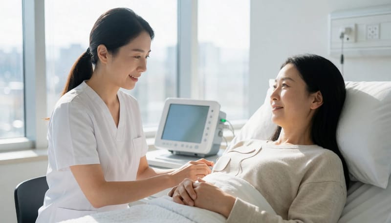 수면다원검사는 하룻밤 동안 뇌파, 호흡, 혈중 산소포화도, 코골이 소리 등을 함께 기록합니다.