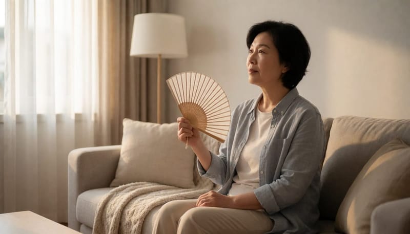 운동을 쉬어도 팔과 목에 두드러기가 남아있는 여성
