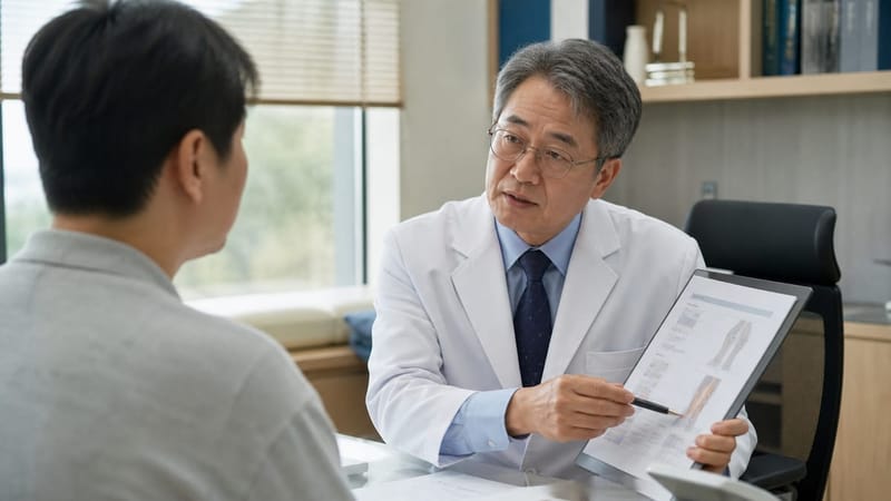 치료 방법을 놓고 상담을 진행하는 모습
